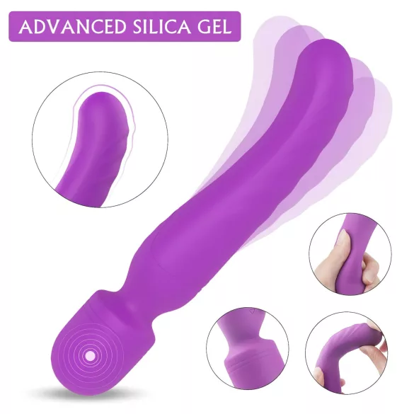 Sex HD Iris - wibrator masujący z 2 silnikami i funkcją podgrzewania - fioletowy