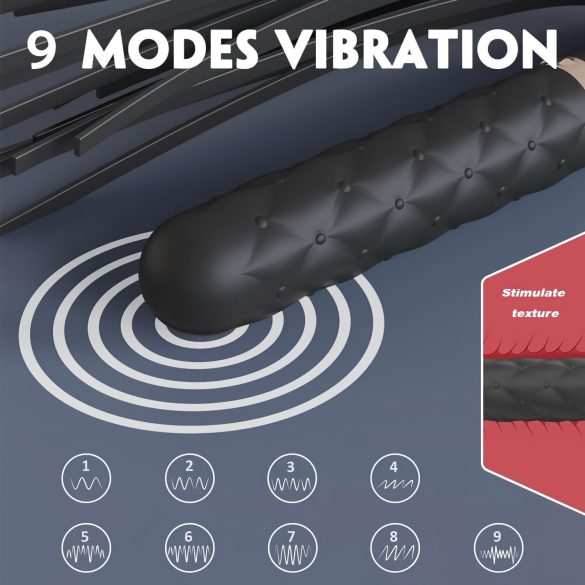 Sex HD Bloody Mary - wibrator wodoodporny bezprzewodowy i pejcz - czarny