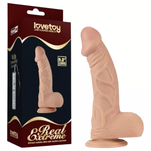Lovetoy Real Extreme - dildo z przyssawką - 23 cm (naturalny)