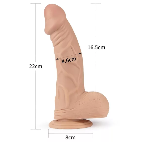 Lovetoy Real Extreme - dildo z przyssawką - 23 cm (naturalny)