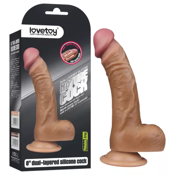 Lovetoy - realistyczny wygięty dildo - 20 cm - kolor cielisty