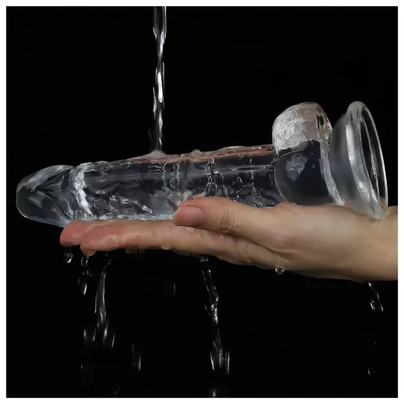 Lovetoy Flawless Clear - dildo z przyssawką - 19 cm (przezroczysty)