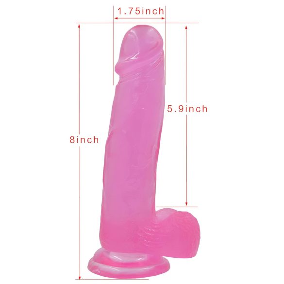 Lovetoy Jelly Studs - dildo z przyssawką 20 cm (różowe)