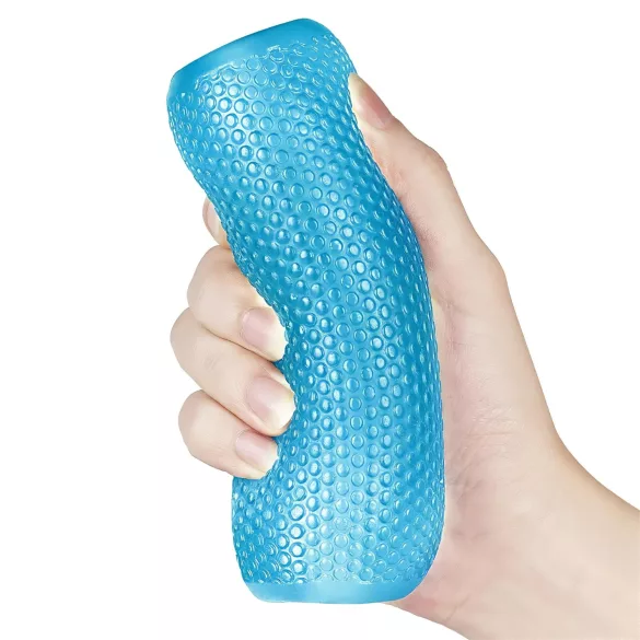 Lovetoy Training Master - dwustronny prążkowany masturbator (niebieski)