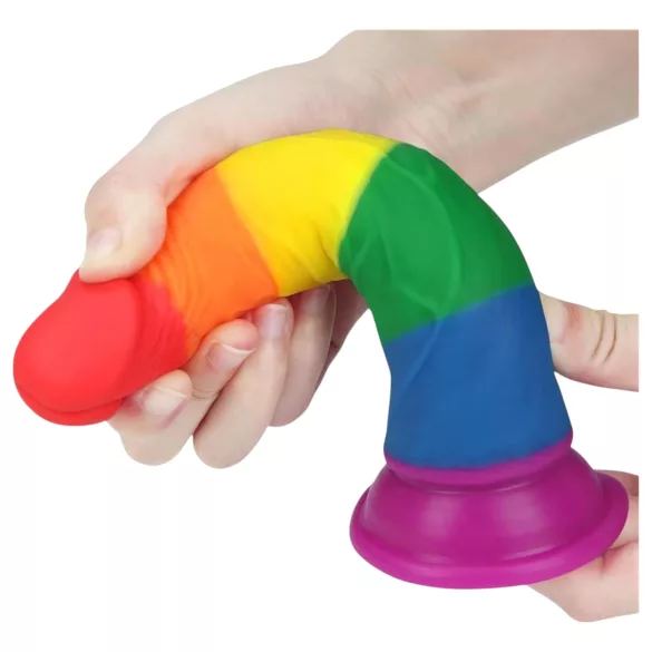 Lovetoy Prider - realistyczny dildo - 19 cm - tęczowy