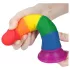 Lovetoy Prider - realistyczny dildo - 19 cm - tęczowy