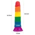 Lovetoy Prider - realistyczny dildo - 19 cm - tęczowy