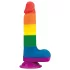 Lovetoy Prider - realistyczny dildo z jądrami - 20 cm - tęczowy