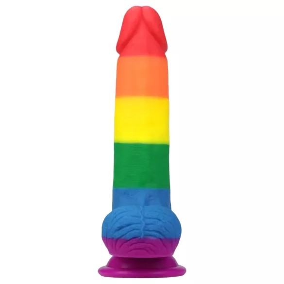 Lovetoy Prider - realistyczny dildo z jądrami - 20 cm - tęczowy