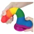 Lovetoy Prider - realistyczny dildo z jądrami - 20 cm - tęczowy