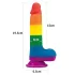 Lovetoy Prider - realistyczny dildo z jądrami - 20 cm - tęczowy