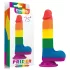 Lovetoy Prider - realistyczny dildo z jądrami - 20 cm - tęczowy