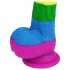 Lovetoy Prider - realistyczny dildo silikonowy - 19 cm - tęczowy