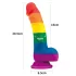 Lovetoy Prider - realistyczny dildo silikonowy - 19 cm - tęczowy