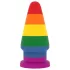 Lovetoy Prider - korek analny - duży - silikonowy - tęczowy - 15 cm