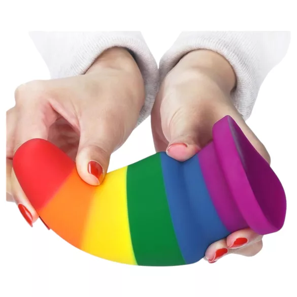 Lovetoy Prider - korek analny - duży - silikonowy - tęczowy - 15 cm