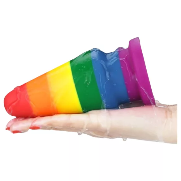 Lovetoy Prider - korek analny - duży - silikonowy - tęczowy - 15 cm