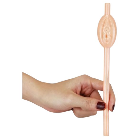 Lovetoy - słomka z vaginą (naturalna)