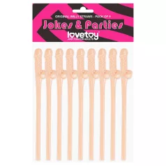Lovetoy - słomka penis realistyczny - beżowy