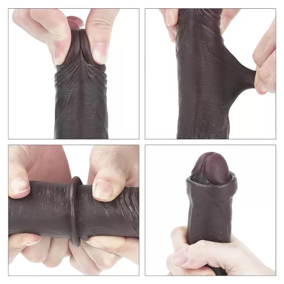 Lovetoy - realistyczny dildo - dwuwarstwowy - 18 cm - brązowy