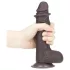 Lovetoy - realistyczny dildo - dwuwarstwowy - 18 cm - brązowy