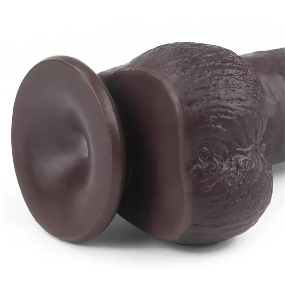 Lovetoy - dildo realistyczne - podwójna warstwa - 23 cm brązowy