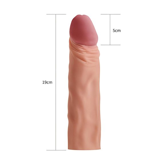 Lovetoy Pleasure X-tender - nakładka na penisa - 19 cm - cielisty