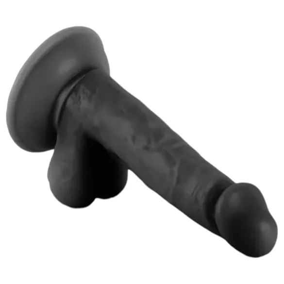 Mr. Rude - realistyczny dildo z jądrami i przyssawką - 17 cm - czarny