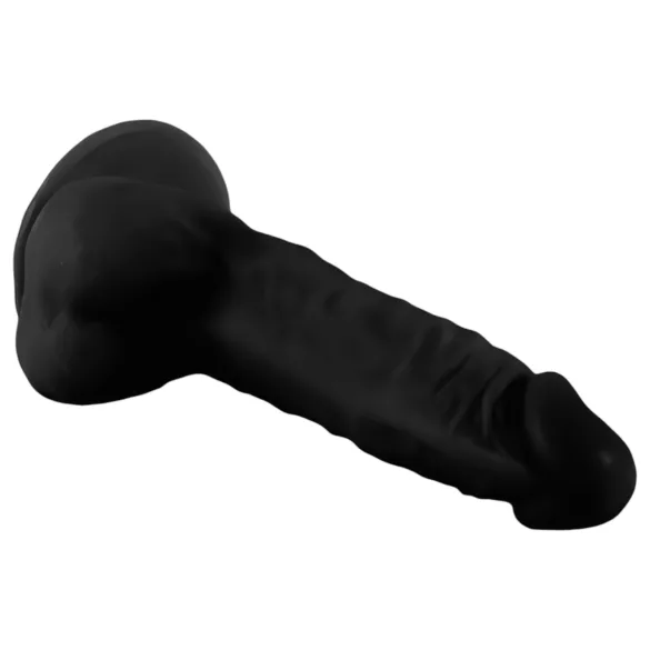 Mr. Rude - dildo realistyczne z przyssawką i jądrami - 19 cm - czarny