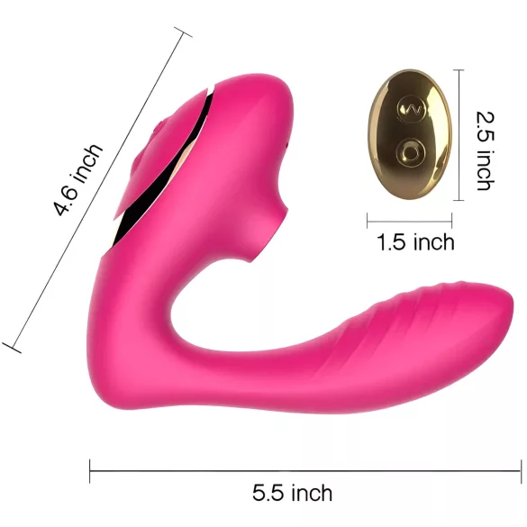 Tracy's Dog 2 - wibrator 2w1 z falami powietrza - silikon różowy