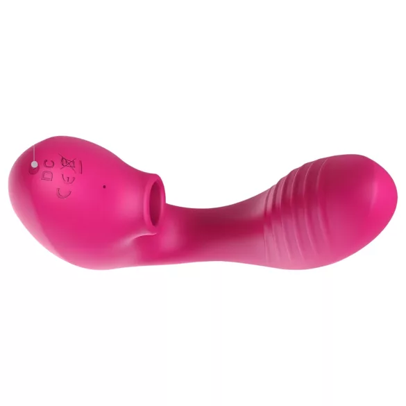 Tracy's Dog 2 - wibrator 2w1 z falami powietrza - silikon różowy