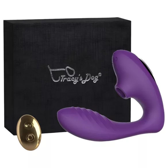 Tracy's Dog 2 - wibrator 2w1 z falami powietrza - silikon fioletowy