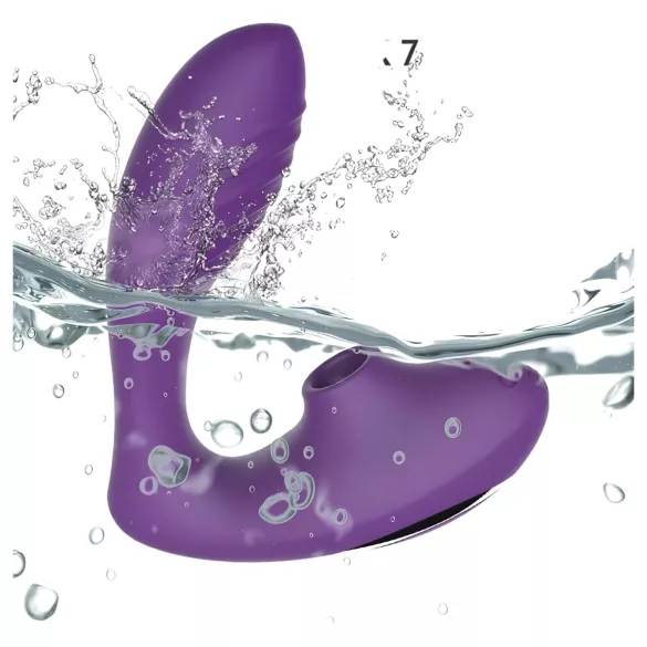 Tracy's Dog 2 - wibrator 2w1 z falami powietrza - silikon fioletowy