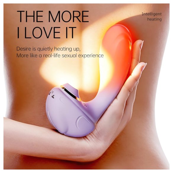 Leopard - wibrator ssąco-wibrujący - silikon fioletowy