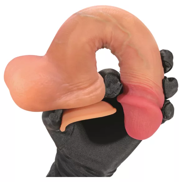 FeelSkin - ultrarealistyczny dildo z jądrami - naturalny (21 cm)