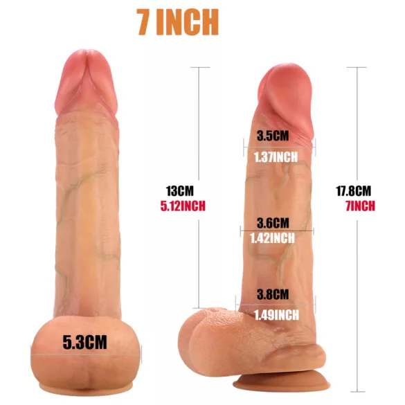 FeelSkin - ultrarealistyczny dildo z jądrami - naturalny (18,5 cm)