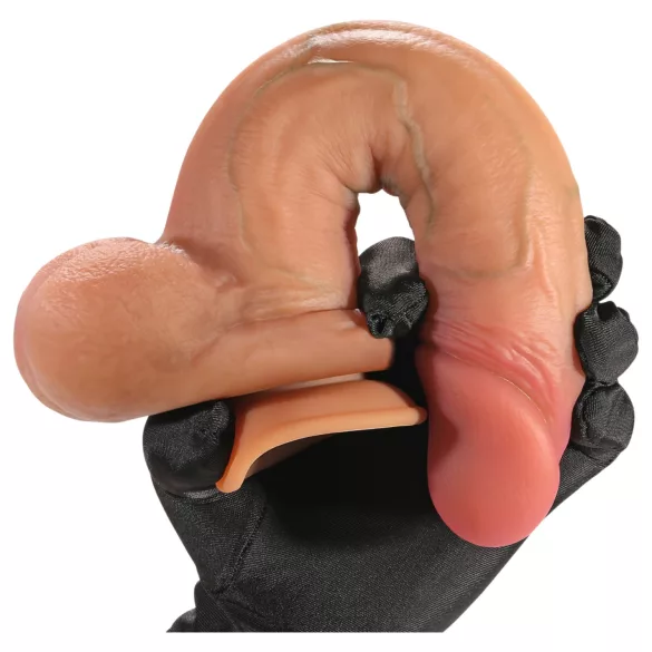 FeelSkin - ultrarealistyczny dildo z jądrami - naturalny (18,5 cm)