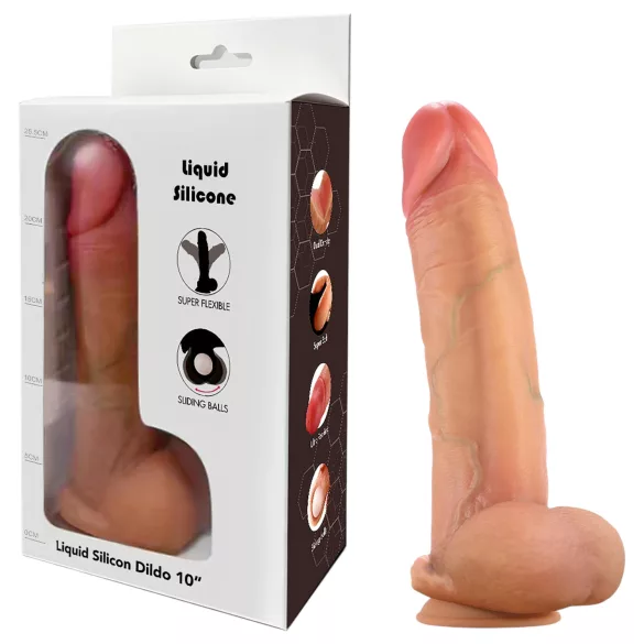 FeelSkin - ultrarealistyczny dildo z jądrami (naturalny, 22 cm)