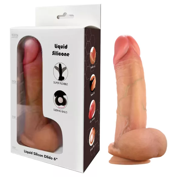 FeelSkin - ultrarealistyczny dildo z jądrami (naturalny, 12,5 cm)