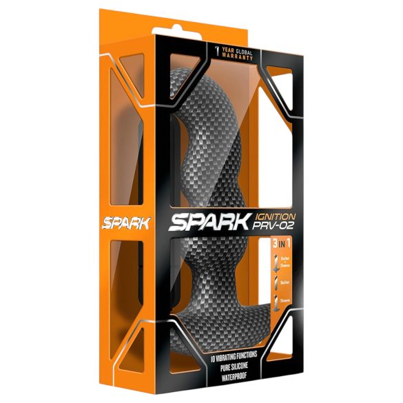 Blush Spark - wibrujący korek analny wodoodporny - czarny