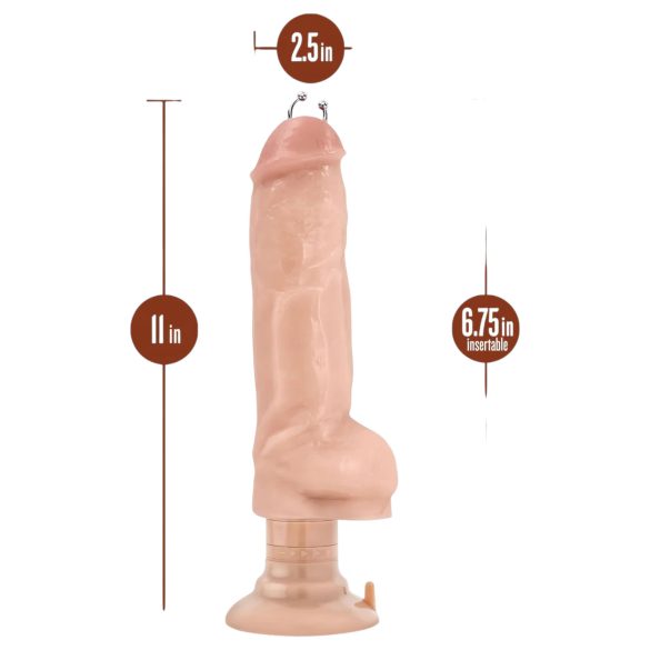 Blush Bad Boy - wibrator z piercingiem - 33 cm - naturalny