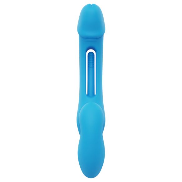 Honey Play Box Harmony Duo - wibrujący strap-on z języczkiem - niebieski