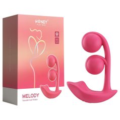   Honey Play Box Melody - wibrujący masażer 2w1 z perełkami - silikon czerwony