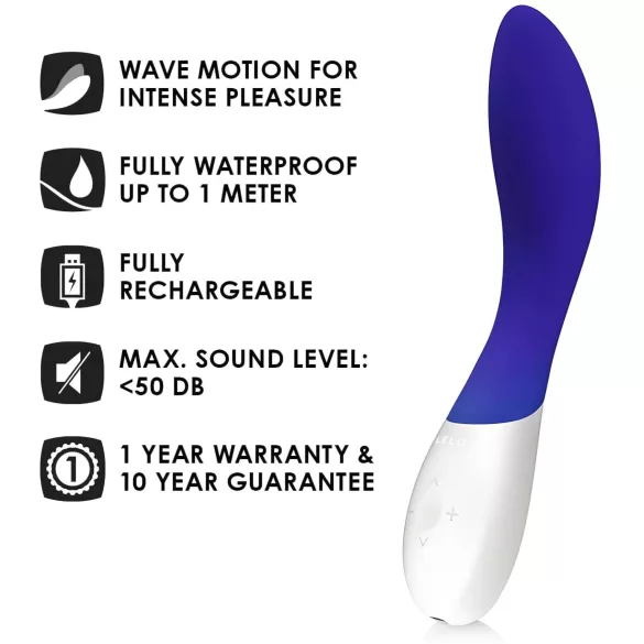 LELO Mona Wave - wibrujący stymulator punktu G - wodoodporny - niebieski
