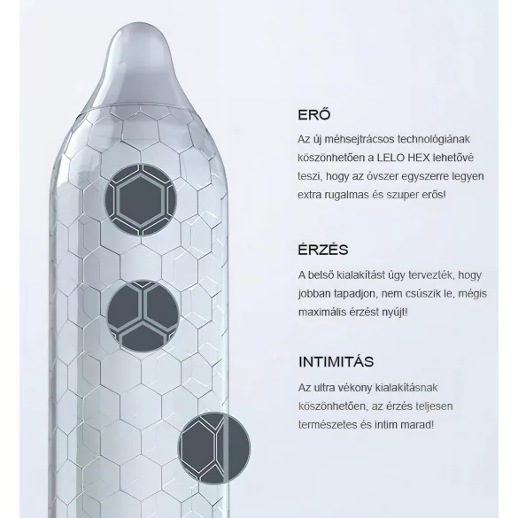 LELO Hex Original - prezerwatywy luksusowe - 3 sztuki