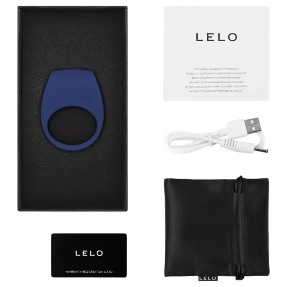LELO Tor 3 - wibrujący pierścień na penisa sterowany aplikacją, dla mężczyzn (niebieski)