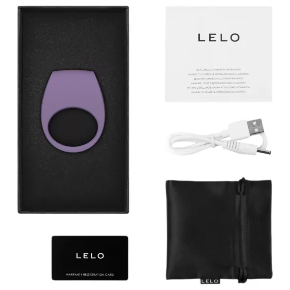 LELO Tor 3 - wibrujący pierścień na penisa sterowany aplikacją, dla mężczyzn (fioletowy)