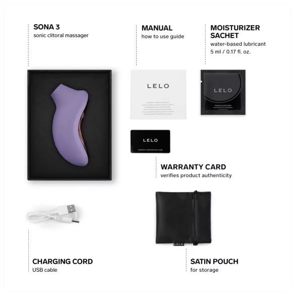 LELO Sona 3 - stymulator łechtaczki na fale dźwiękowe - fioletowy