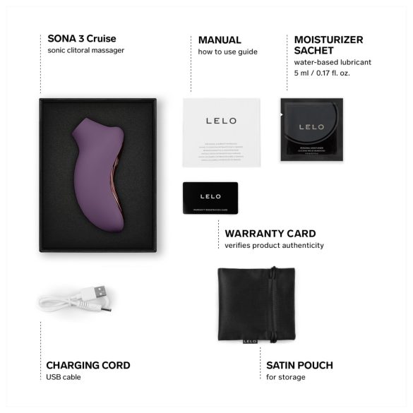LELO Sona 3 Cruise - stymulator łechtaczki falami dźwiękowymi - fioletowy