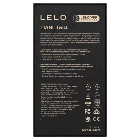 LELO Tiani Twist - wibrujący masażer dla par sterowany aplikacją (różowy)